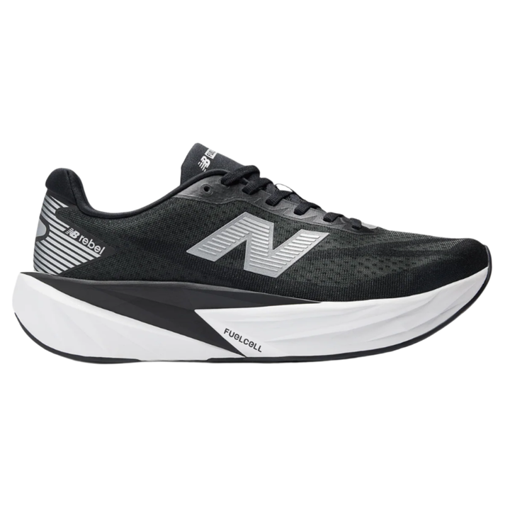 New Balance Mens FuelCell Rebel V5 Wide (2E Width) - Black/Silver Metallic/White - Neutral - AW25