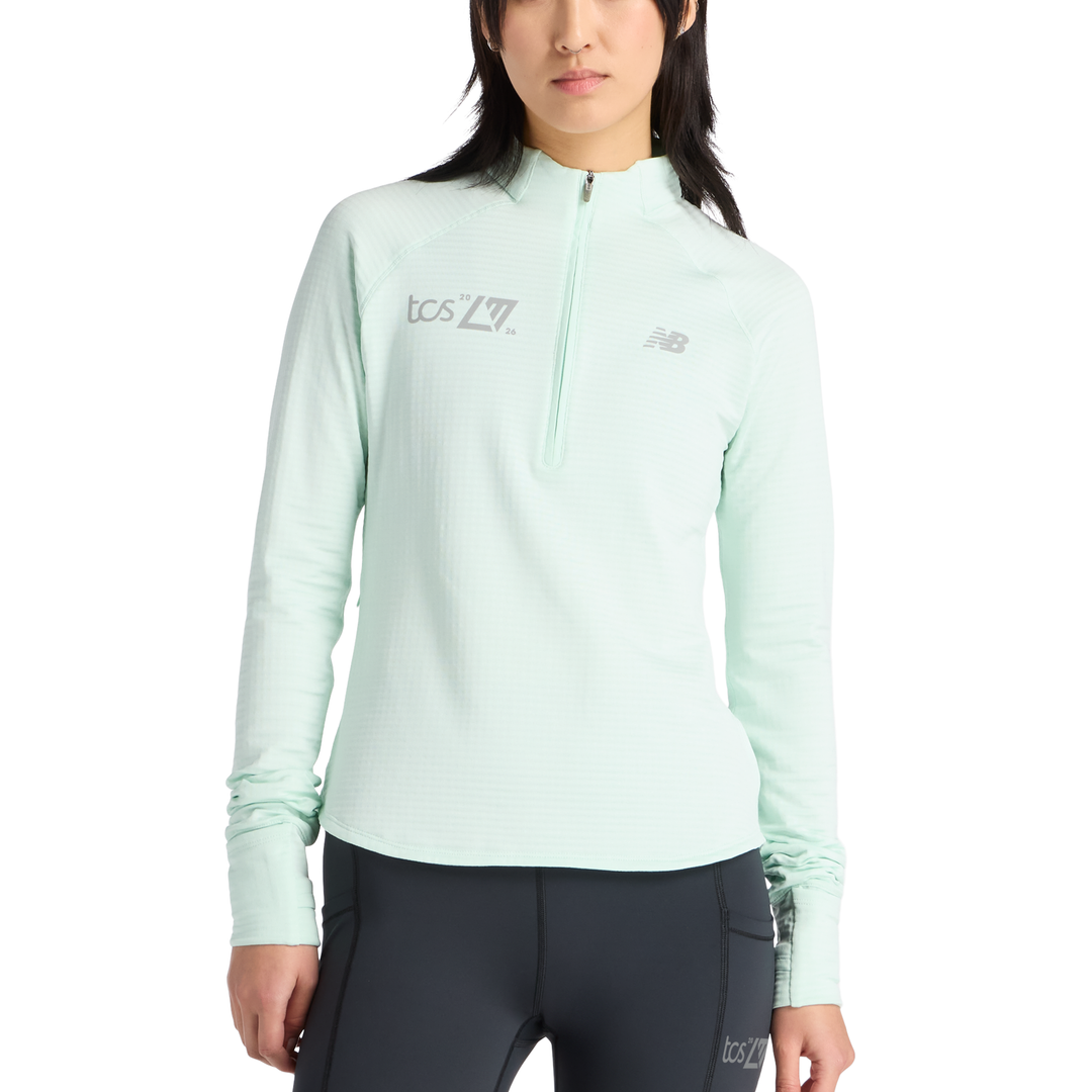 New Balance Damen London Edition RC Essential Heat Grid Half Zip – Cosmic Jade – SS26