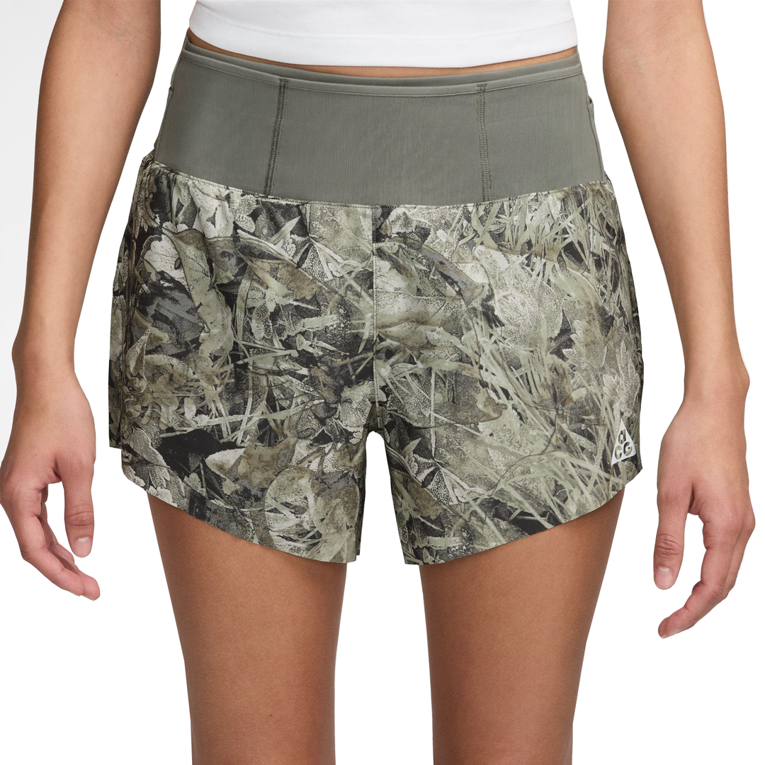 Nike Womens ACG Dri-FIT Brief-Lined Trail Running Shorts - Sequoia/Summit White - FA26