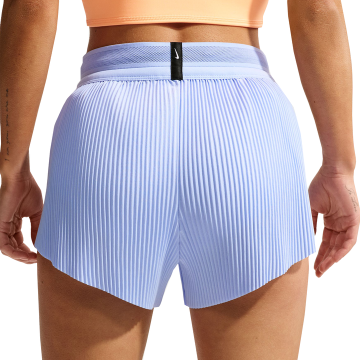Nike AeroSwift Women's Dri-FIT ADV Mid-Rise 3" Brief Lined Running Shorts - Aluminium/Black/White/Atomic Pink - SU26