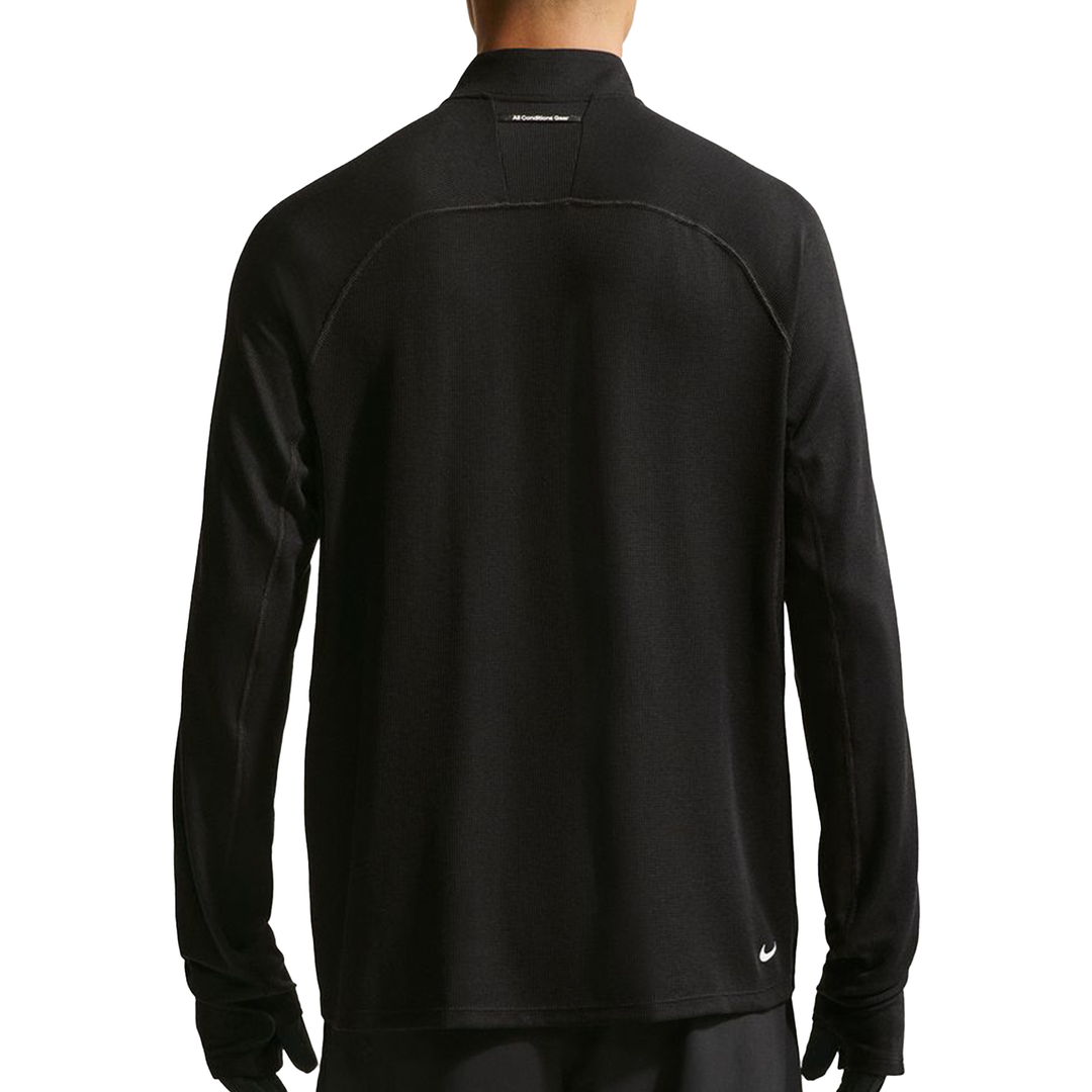 Nike Mens ACG Dri-FIT Mid-Layer 1/4 Zip Trail Running L/S Top - Black/Black