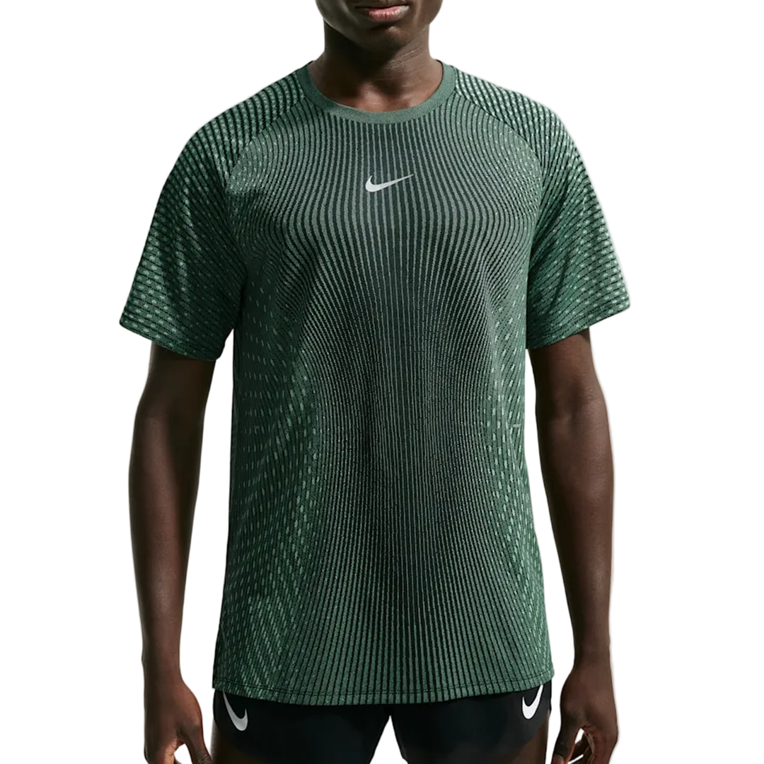 Nike Mens Aero-FIT Short Sleeve Running Tee - Black/Light Green Spark/Reflective Silver - SU26