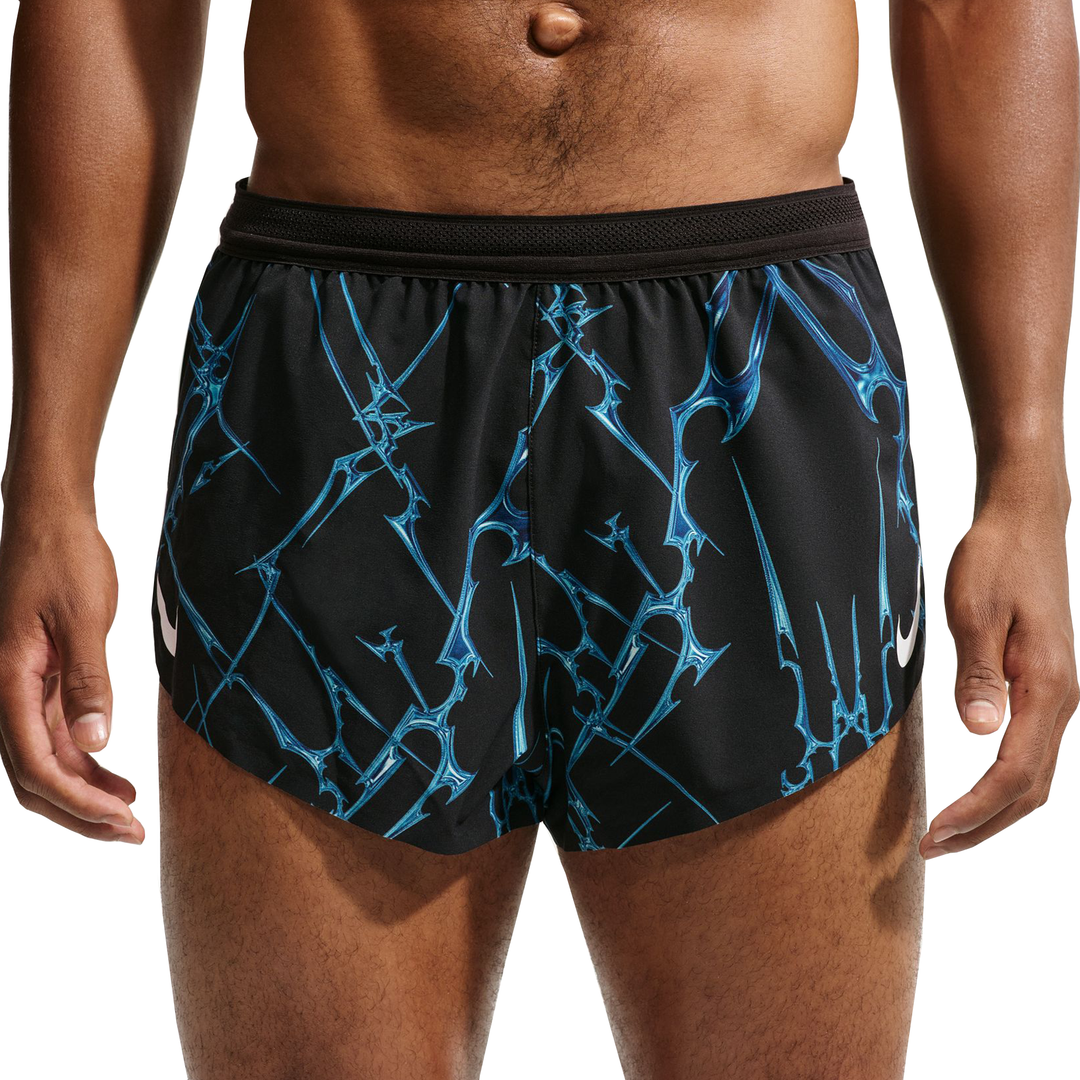 Nike Mens Aeroswift Dri-FIT ADV Printed Running Short - Black/White - SU26