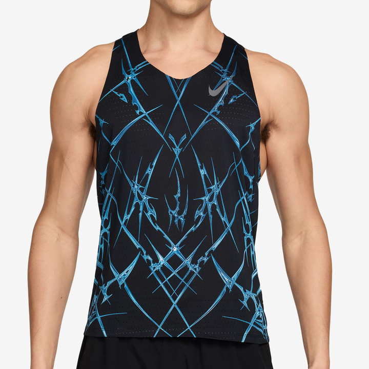 Nike Mens AeroSwift Dri-FIT ADV Printed Running Singlet - Black/White - SU26