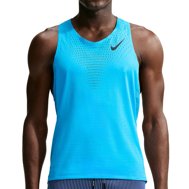 Nike Mens AeroSwift Dri-FIT ADV Running Singlet - Light Current Blue/Black - SU26