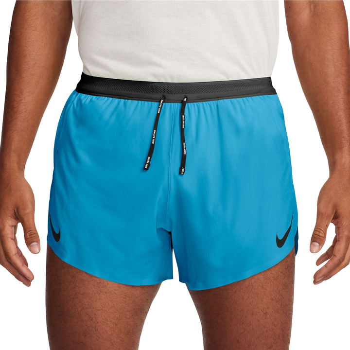 Nike Mens Dri-FIT ADV 4" Brief-Lined Aeroswift Short - Light Current Blue/Black - SU26
