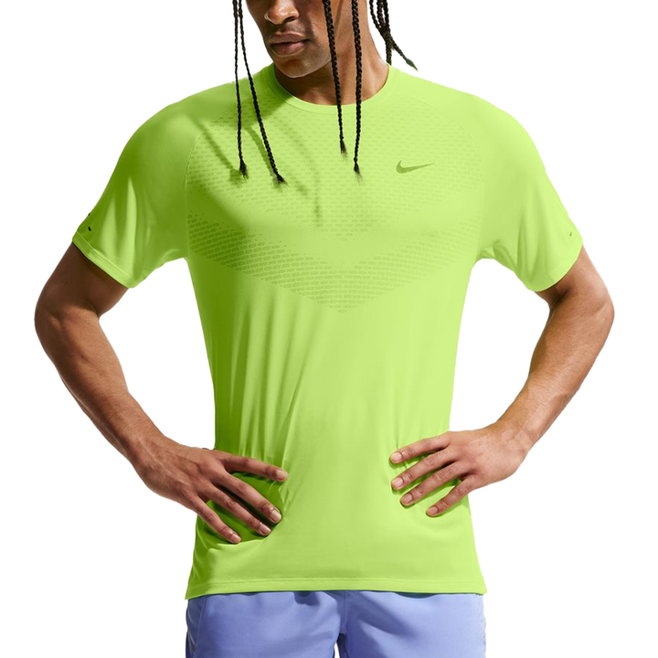 Nike Herren Dri-FIT ADV Kurzarm-Stride-T-Shirt – Volt Ice/Reflective Silver
