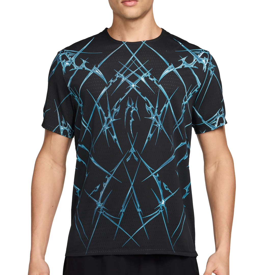 Nike Mens Dri-FIT ADV AeroSwift Printed Running Tee - Black/White - FA26
