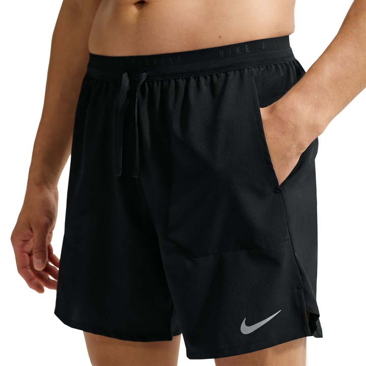Nike Herren Dri-FIT 7" Brief-Lined Stride Short - Schwarz/Reflektierendes Silber