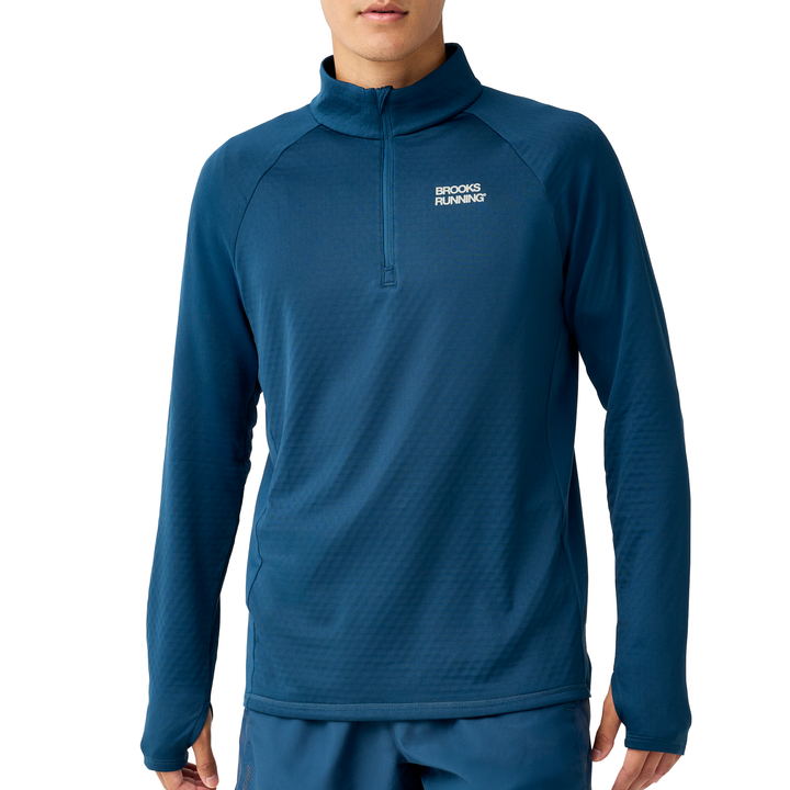 Brooks Mens Thermal Reflective 1/2 Zip - Indigo/Reflective - AW26