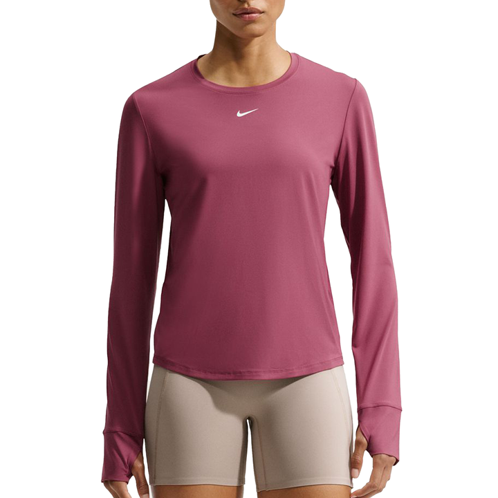 Nike One Classic Womens Dri-FIT L/S Top - Pink Smoke/White - FA26