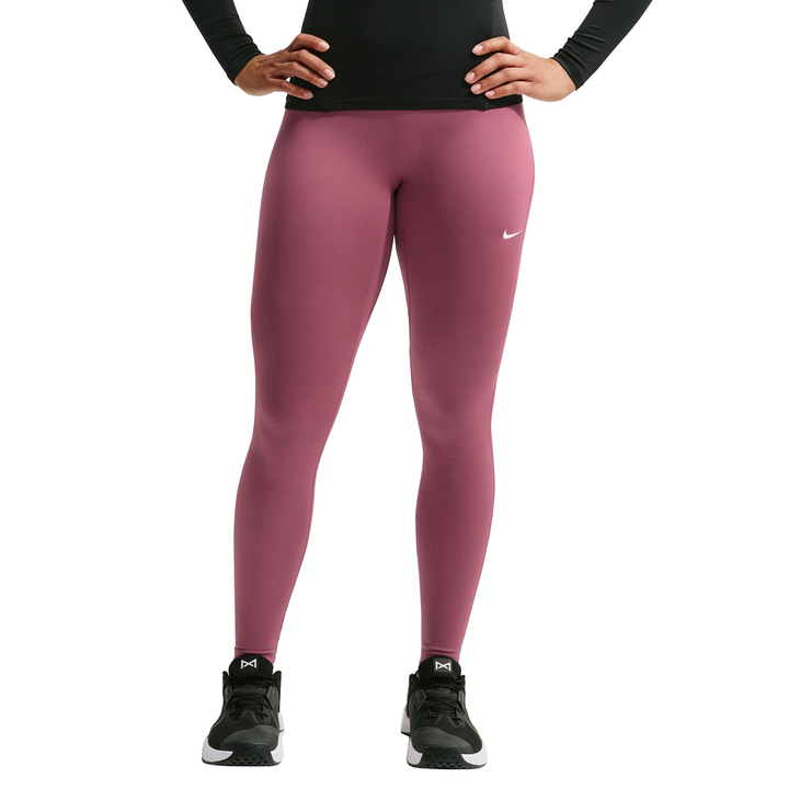 Nike One Womens Seamless Front High-Waisted Full-Length Leggings - Pink Smoke/White - SU26