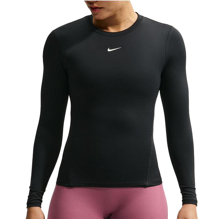 Nike One Womens Fitted Dri-FIT L/S Top - Black/White - FA26