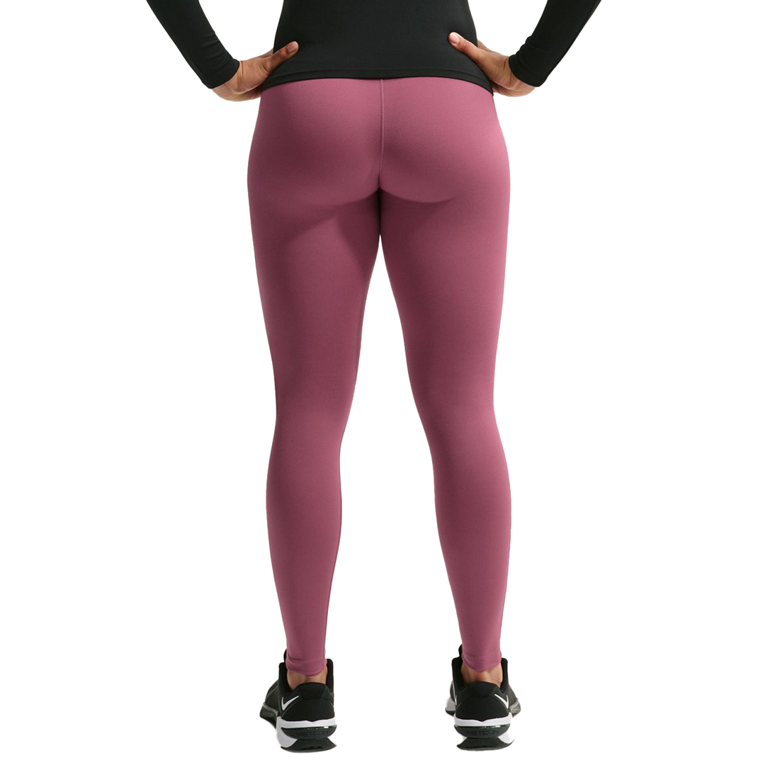 Nike One Womens Seamless Front High-Waisted Full-Length Leggings - Pink Smoke/White - SU26