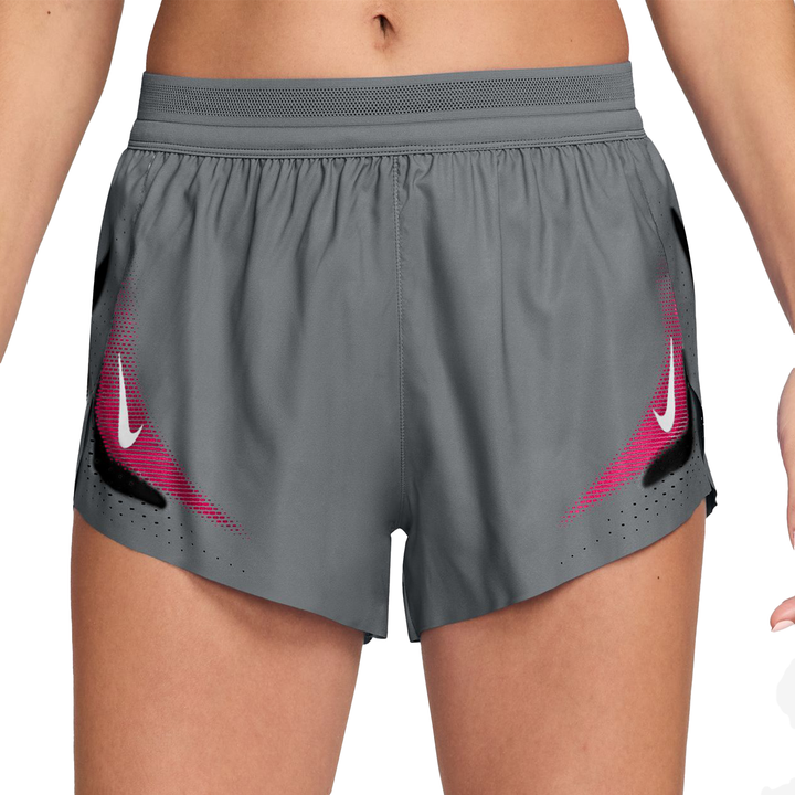 Nike Womens Dri-FIT ADV Brief-Lined 3" AeroSwift Shorts - Iron Grey/White - SU26