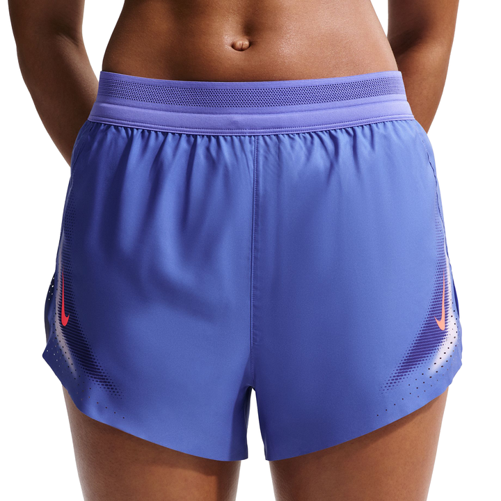 Nike Damen Dri-FIT ADV Brief-Lined 3" AeroSwift Shorts - Saphir/Hot Lava