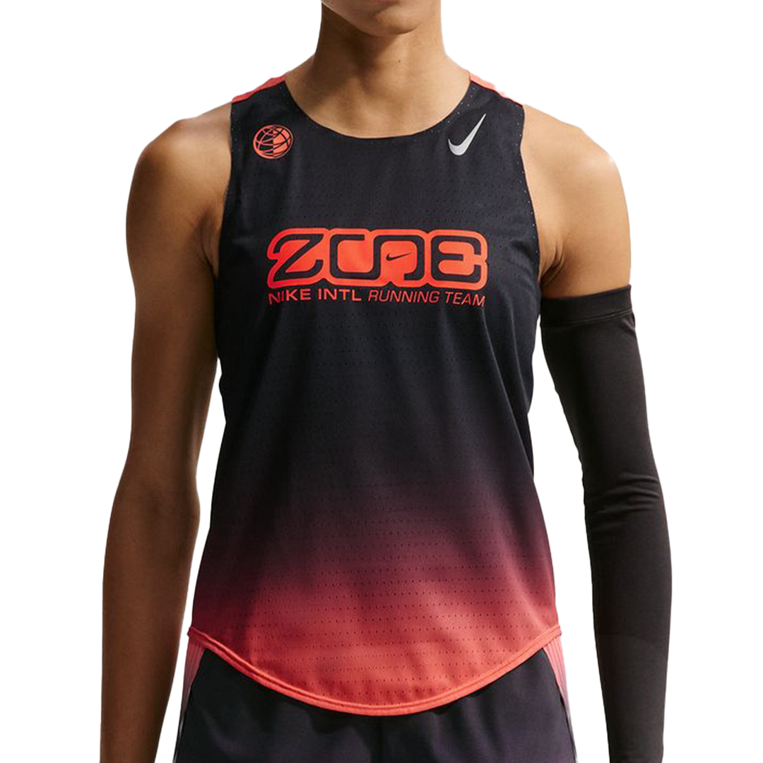 Nike Womens Dri-FIT ADV Aeroswift Singlet - Black/Bright Crimson/Metallic Silver - SP26