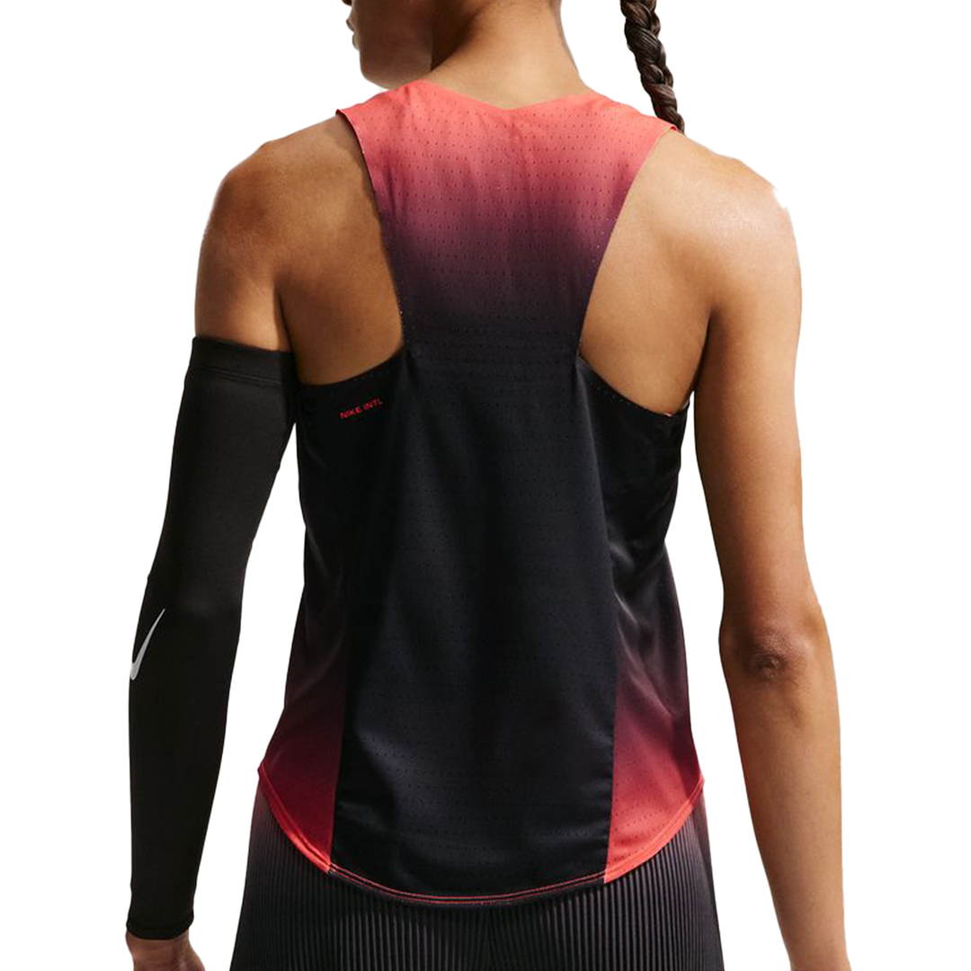 Nike Womens Dri-FIT ADV Aeroswift Singlet - Black/Bright Crimson/Metallic Silver - SP26
