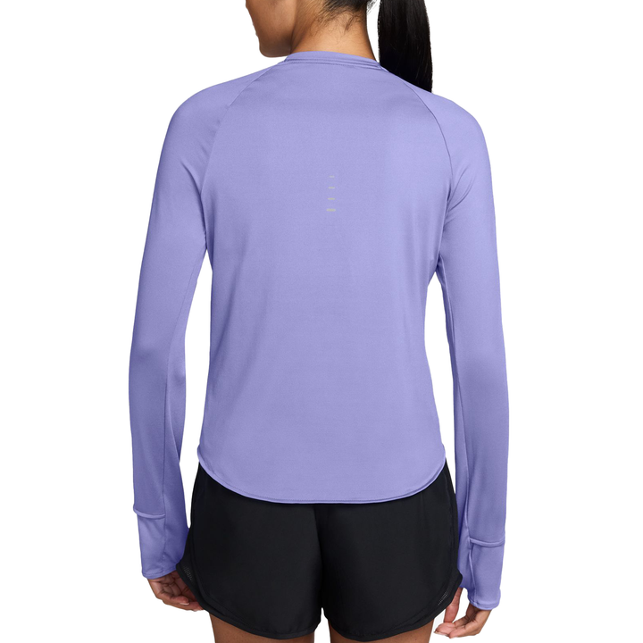 Nike Womens Dri-FIT UV L/S Swift Crew Neck Running Top - Purple Pulse/Reflective Silver - HO26