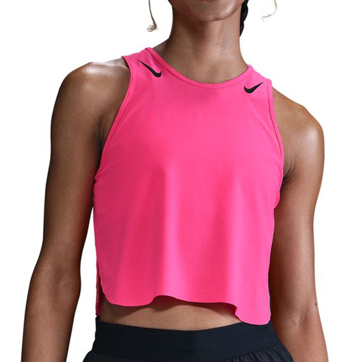 Nike Womens Dri-FIT ADV Cropped Running Tank Top - Hyper Pink/Black - FA25
