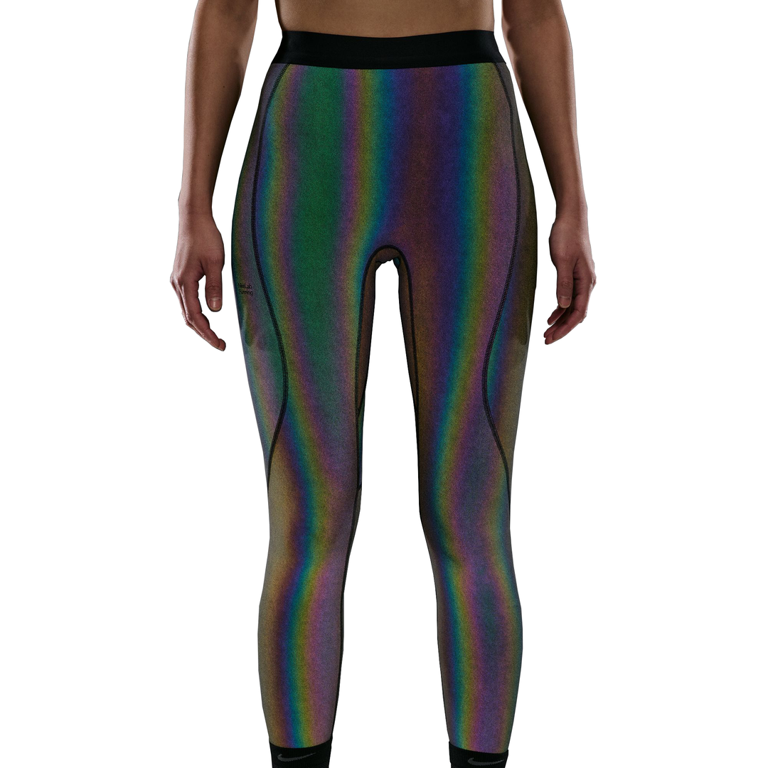 Nike Womens NikeLab High-Waisted Running Flash Leggings - Rainbow/Black - HO26