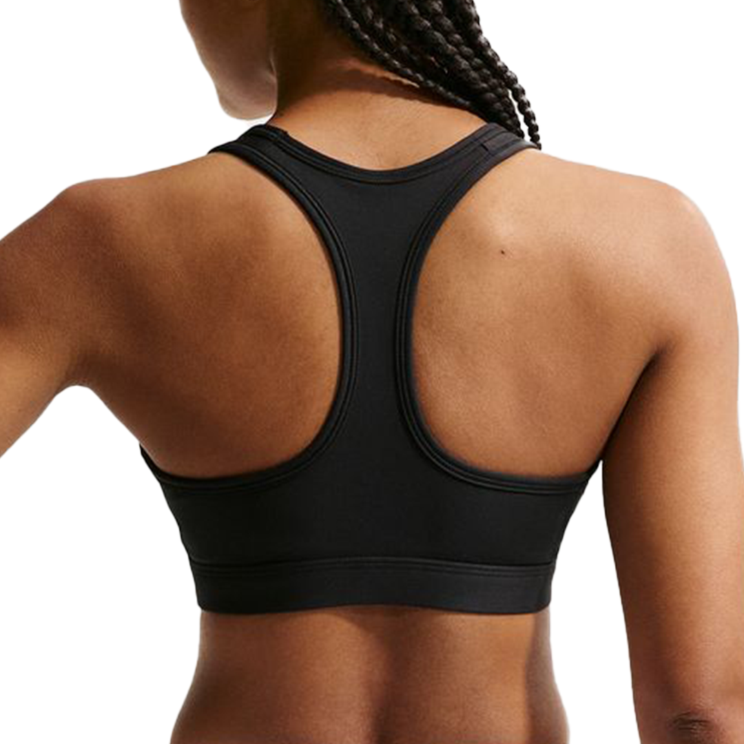 Nike Swoosh Womens Medium-Support Padded Sports Bra - Black/White - HO26