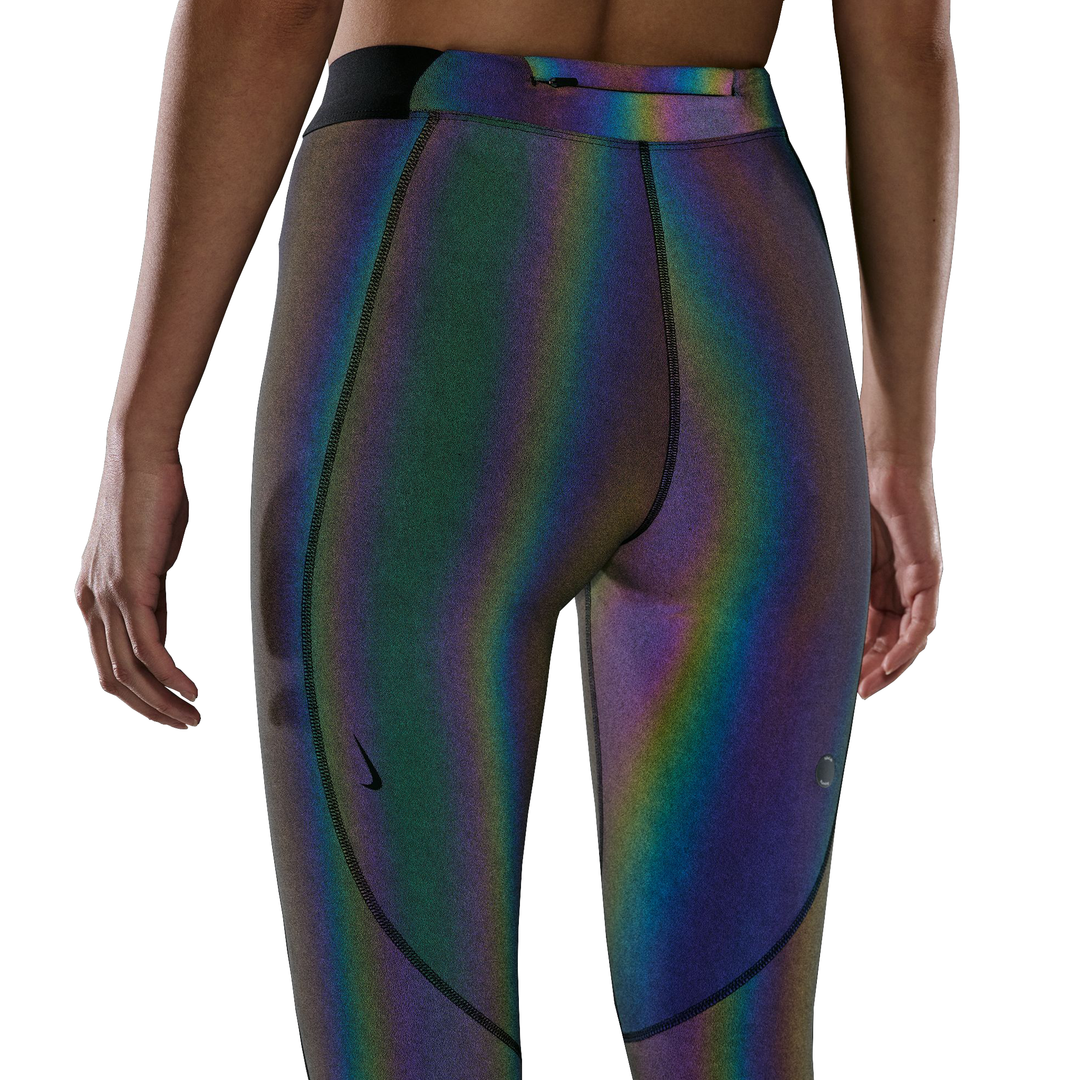 Nike Womens NikeLab High-Waisted Running Flash Leggings - Rainbow/Black - HO26