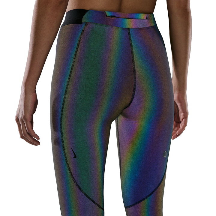 Nike Womens NikeLab High-Waisted Running Flash Leggings - Rainbow/Black - HO26