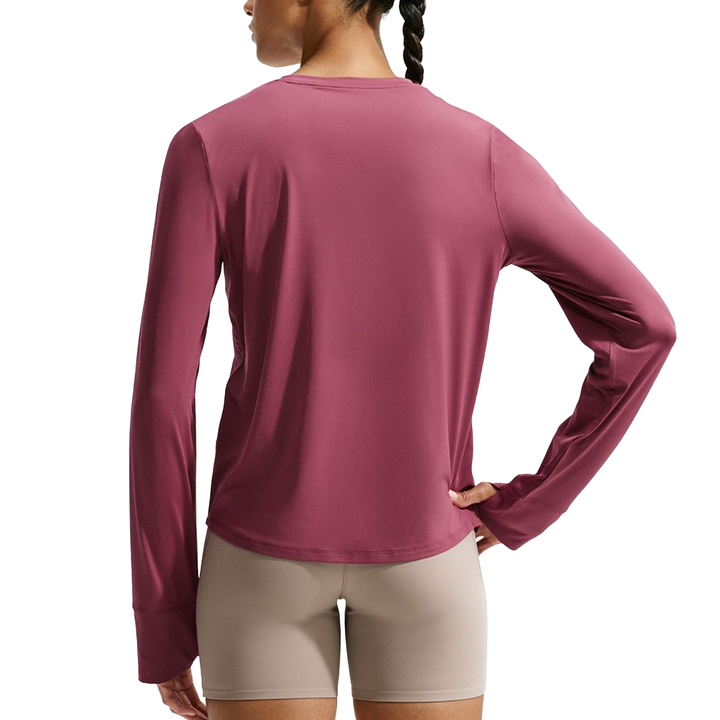 Nike One Classic Womens Dri-FIT L/S Top - Pink Smoke/White - FA26