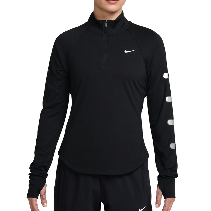 Nike Womens Tempo Flash Dri-FIT 1/2 Zip Running Top - Black/Reflective Silver