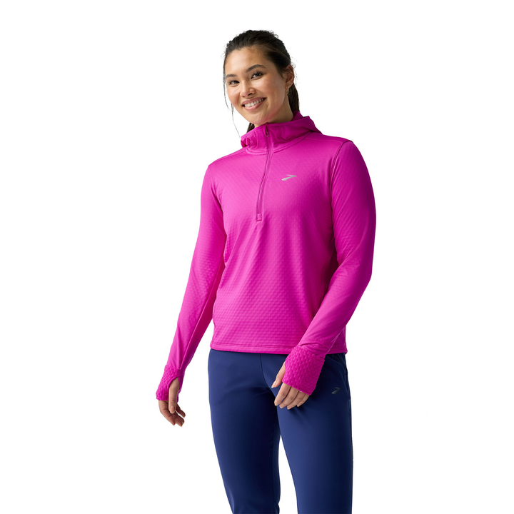 Brooks Damen Notch Thermal Hoodie 3.0 – Magenta
