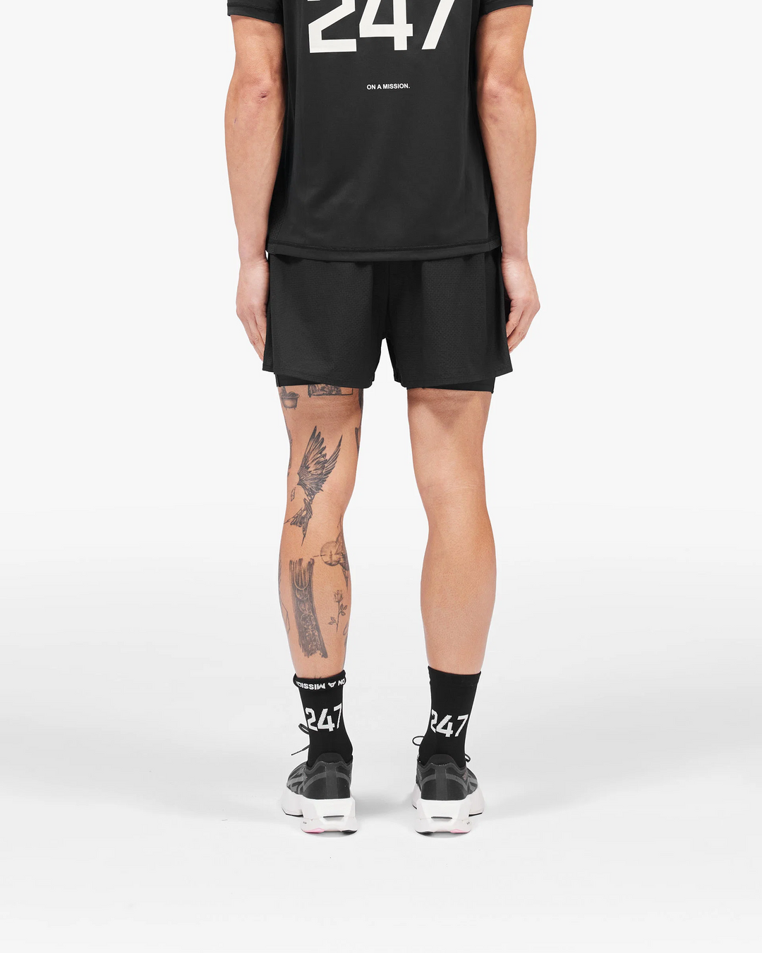 247 Represent Mens Trail Shorts - Jet Black - AW26