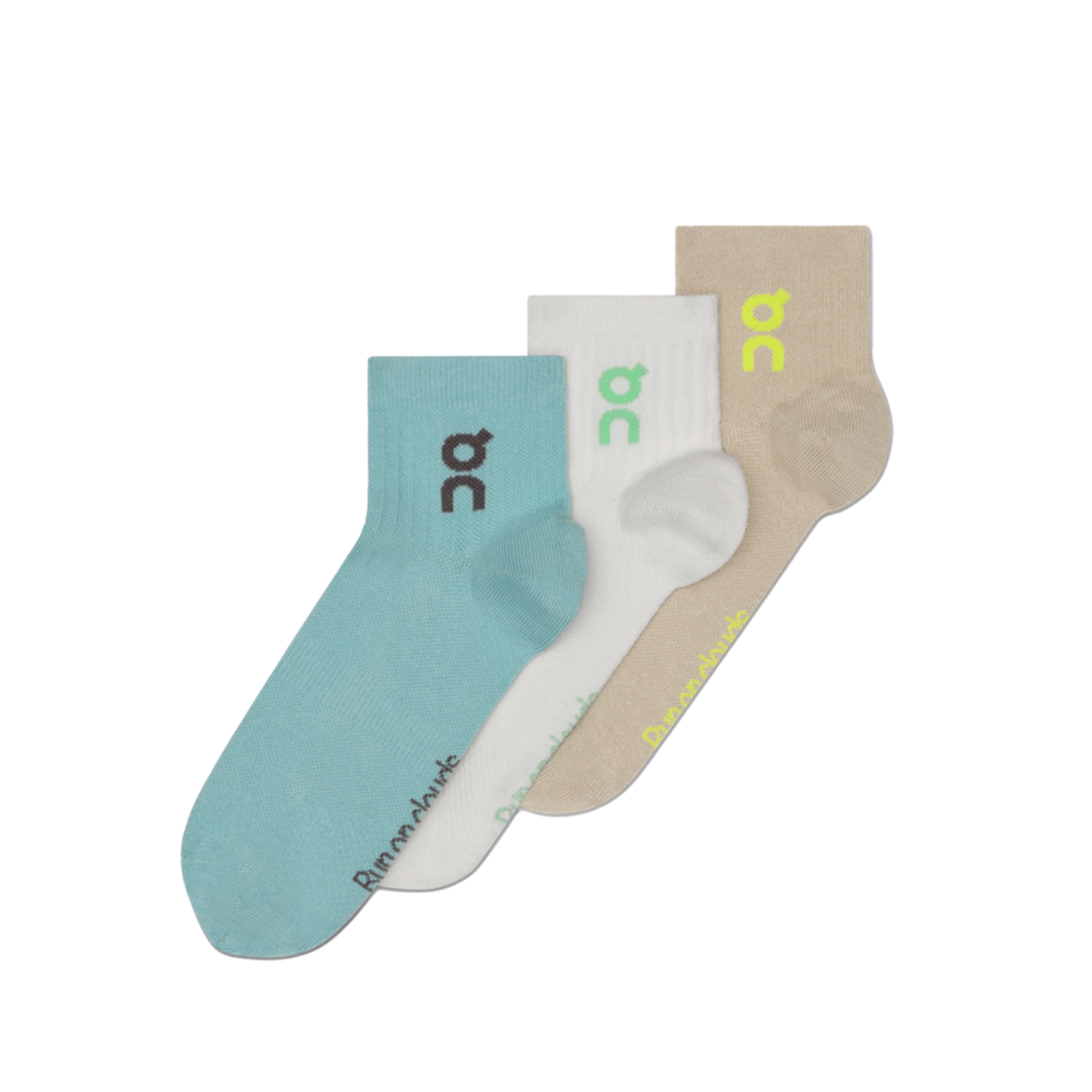 On Logo Sock Mid 3-Pack Unisex - Desert/Wash