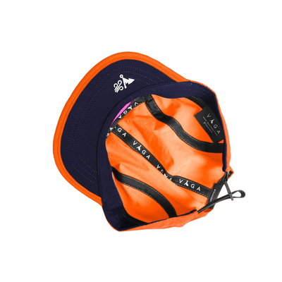 Vaga Weather Resistant Fell Cap - Neon Orange/Navy
