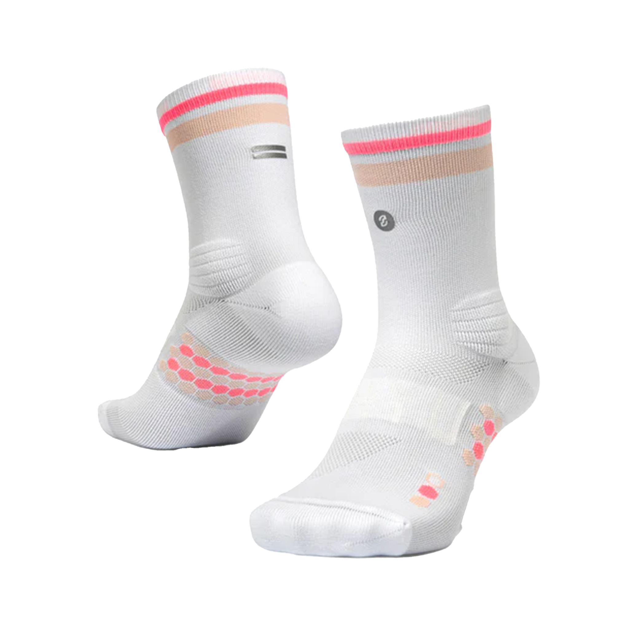 SHYU Racing Half Crew Socks - White/Peach/Melon