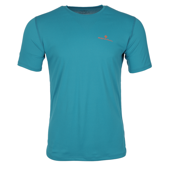 RonHill Mens Core S/S Tee - Petrol/Fluo Orange