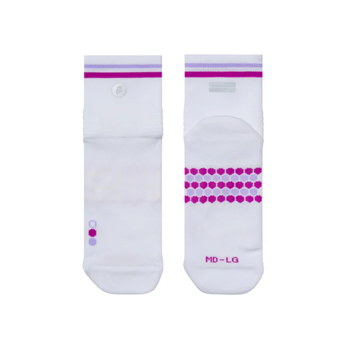SHYU Racing Quarter Crew Socks - White/Grape/Lilac