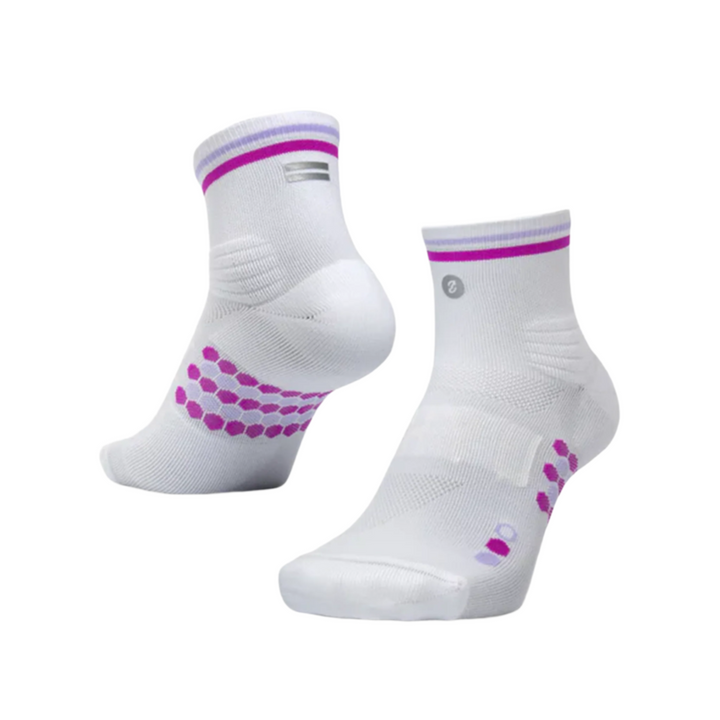 SHYU Racing Quarter Crew Socks - White/Grape/Lilac
