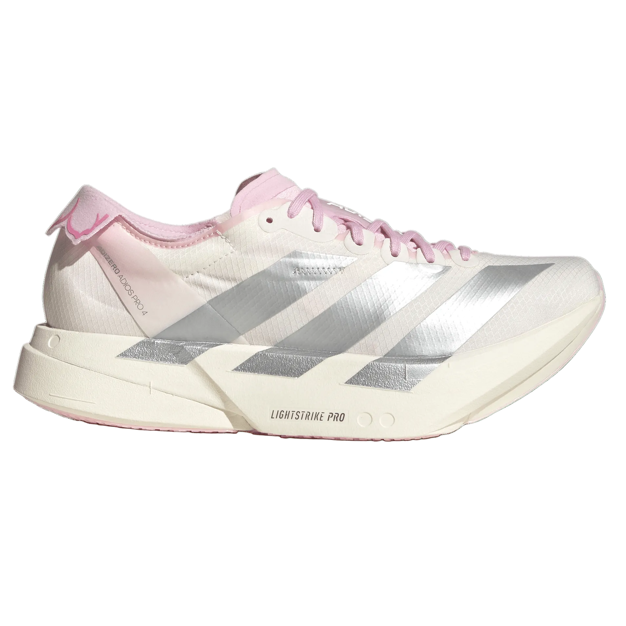 Adidas Womens Adizero Adios Pro 4 - Core White/Silver Metallic/Clear Pink - Neutral - SS26