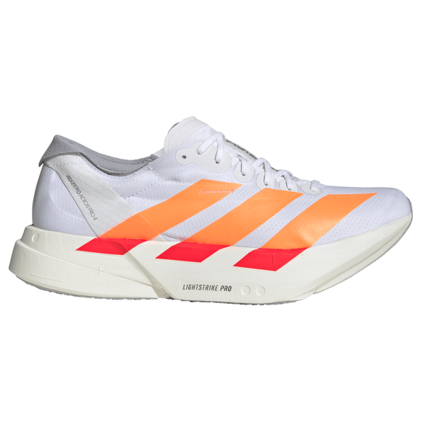Adidas Mens Adizero Adios Pro 4 - Footwear White/Lucid Orange