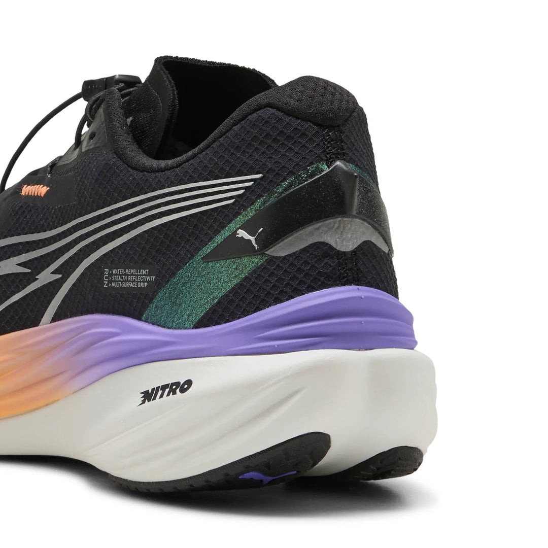 Puma Mens Deviate NITRO 3 WTR+ - Puma Black/Heat Fire - Neutral - AW25