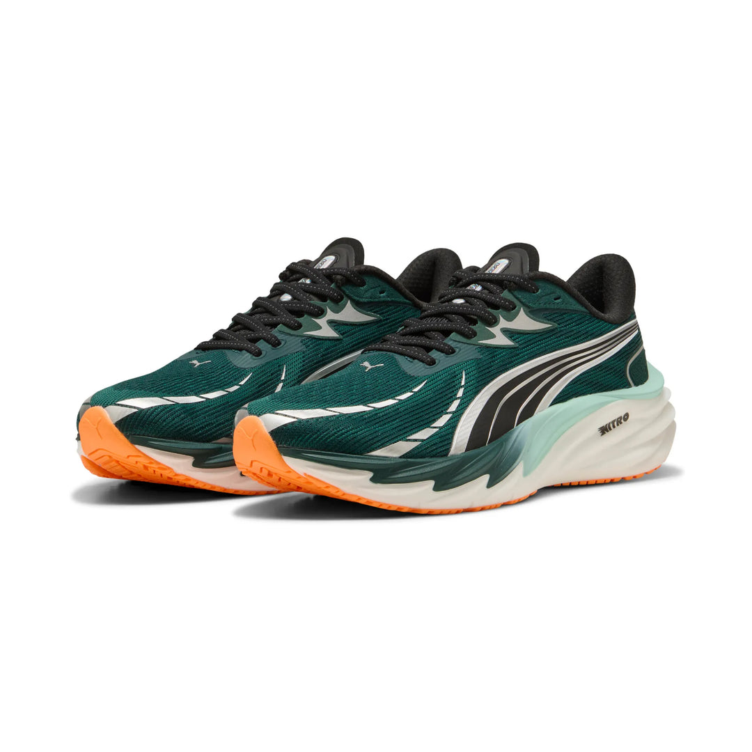 Puma Hommes Velocity NITRO 4 - Vert Terrain/Heat Fire - Neutre - AW25