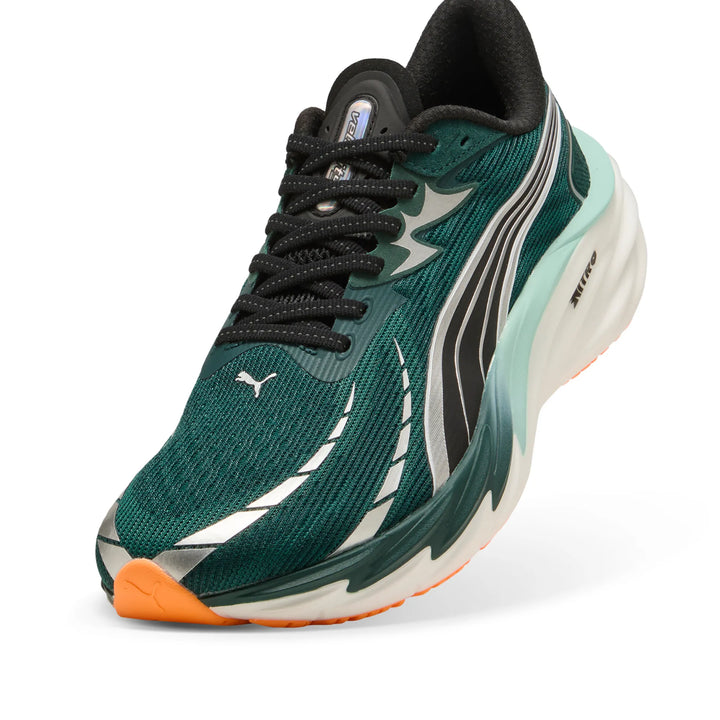 Puma Hommes Velocity NITRO 4 - Vert Terrain/Heat Fire - Neutre - AW25