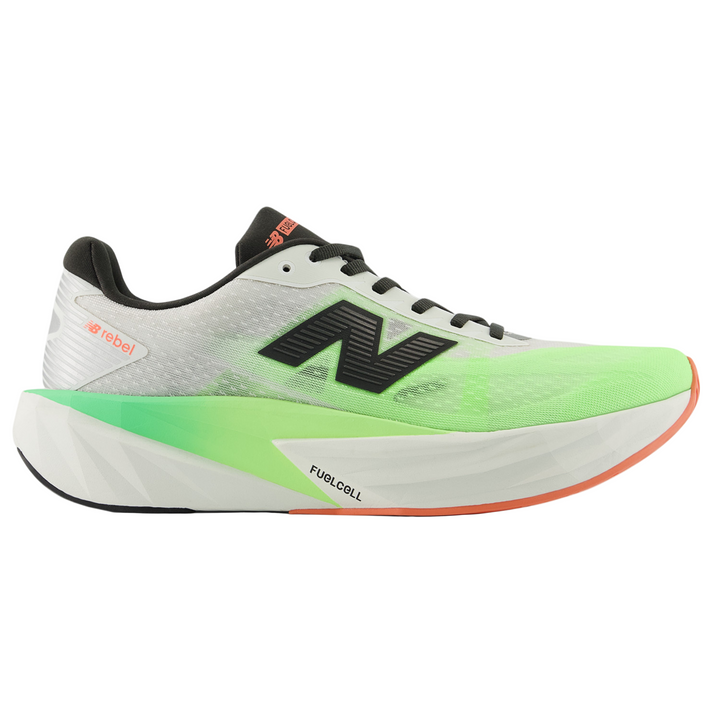 New Balance Mens FuelCell Rebel V5 Riswing - White/Mint Flash/Lime Leaf - Neutral - AW25