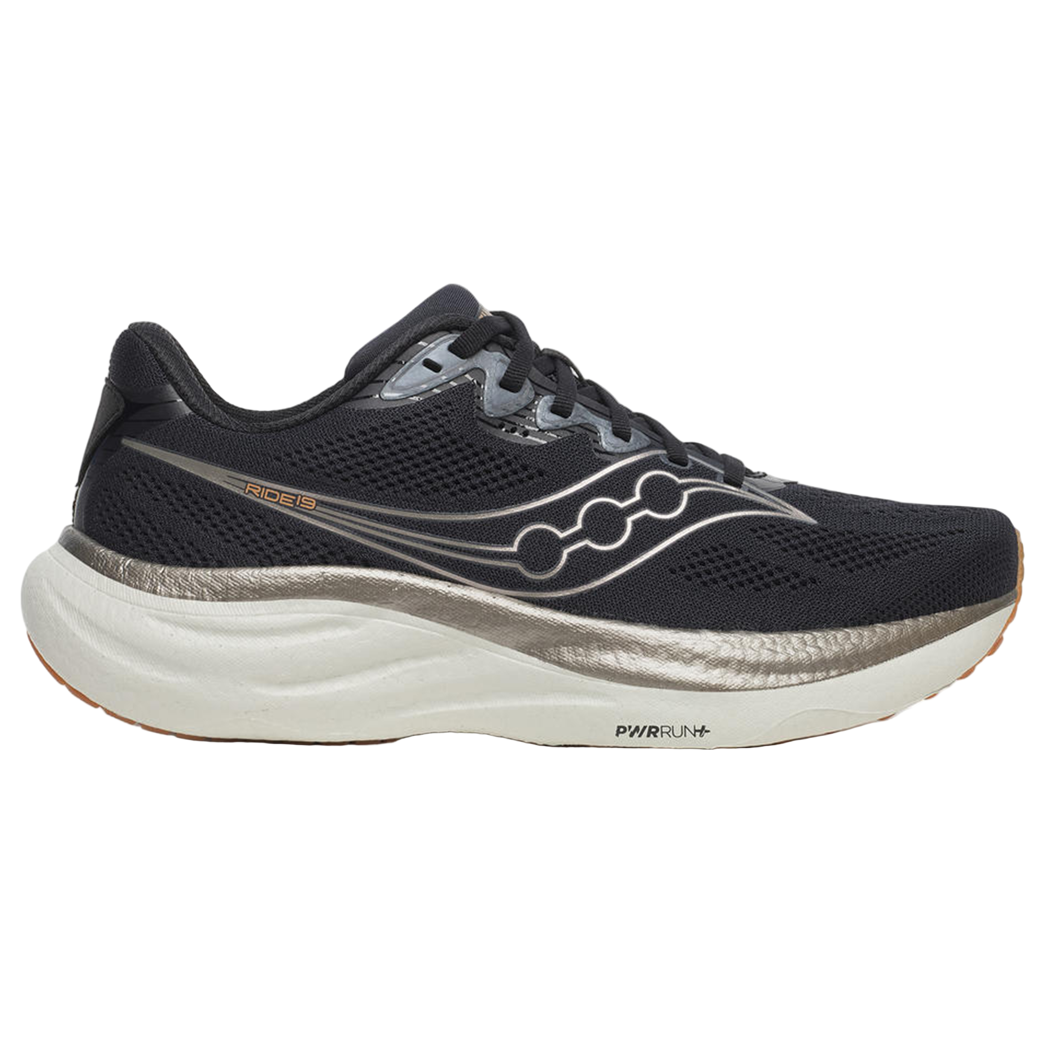 Saucony Mens Ride 19 - Black/Pewter - Neutral - SS26