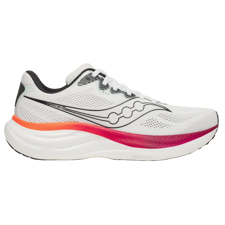 Saucony Mens Ride 19 - White/Crimson - Neutral - SS26