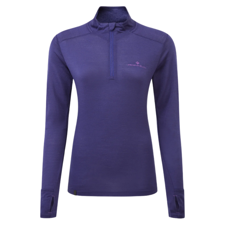 RonHill Womens Tech Merino 1/2 Zip - Deep Ocean/Regal Purple