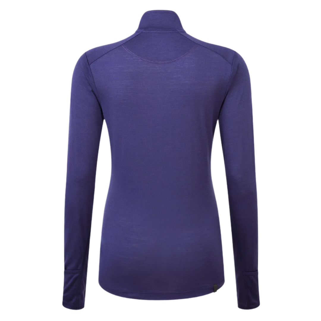 RonHill Womens Tech Merino 1/2 Zip - Deep Ocean/Regal Purple