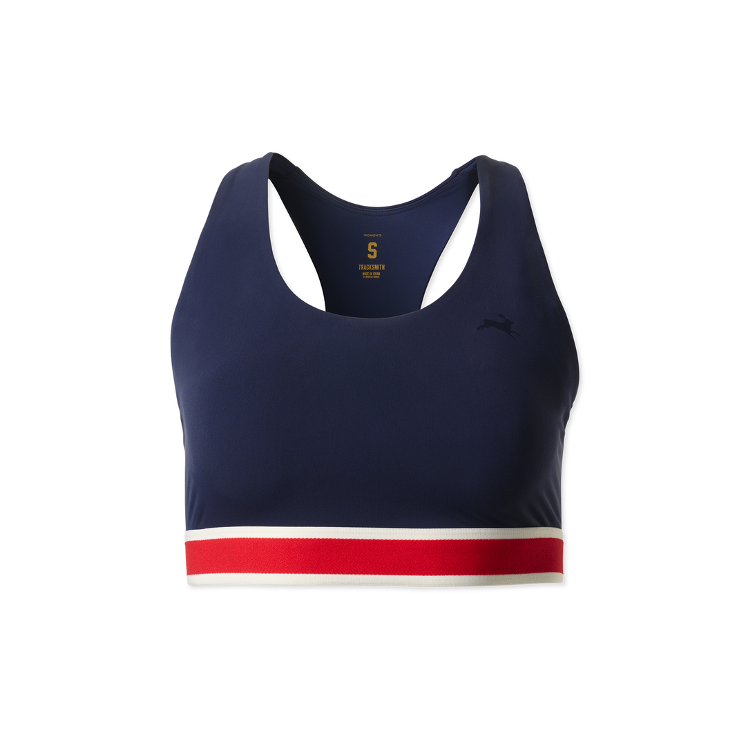 Tracksmith Womens Run Bra - Navy - AW25
