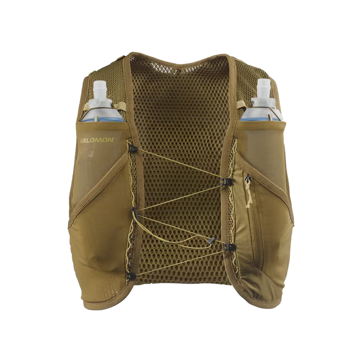 Salomon Womens Active Skin 4 Vest with Flasks - Brilliant Olive/Willow